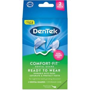 NIB DenTek Comfort-Fit Dental Guards for Teeth Grinding, 2 Count w/ Case